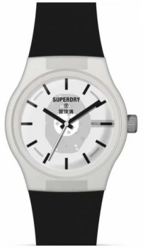 Superdry Black Soft Touch Silicone Strap White Semi Watch