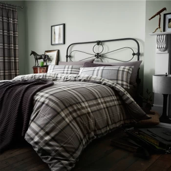 Catherine Lansfield Kelso Check Single Duvet Set - Charcoal
