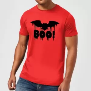 Boo Bat Mens T-Shirt - Red - M