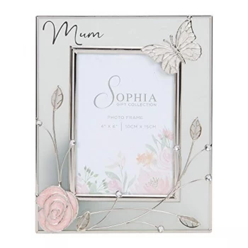 4" x 6" Sophia Glass & Wire Photo Frame with Butterfly - Mum