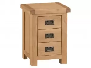 Kenmore Waverley Oak 3 Drawer Small Bedside Cabinet Assembled