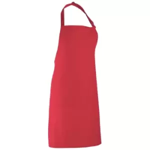 Premier Colours Bib Apron / Workwear (Pack of 2) (One Size) (Strawberry Red)