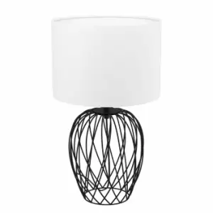 Eglo Monochromatic Table Lamp With White Fabric Shade