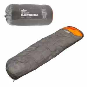 Milestone Camping Single Mummy Sleeping Bag With 2 Season Insulation - Grey