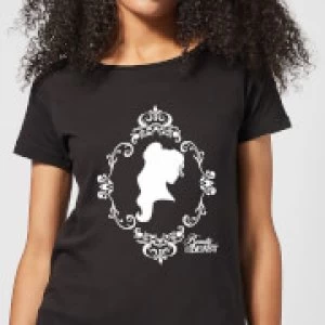 Disney Beauty And The Beast Belle Silhouette Womens T-Shirt - Black - XXL