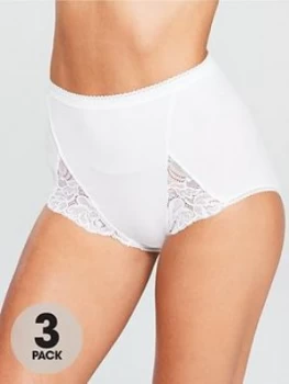 Playtex Cotton And Lace 3 Pack Brief, White, Size 5XL, Women