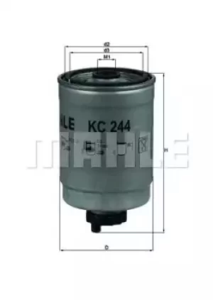 Fuel Filter KC244 70381202 by MAHLE Original