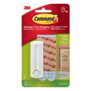 3M Command White Plastic Wire backed picture hanger Pack of 3