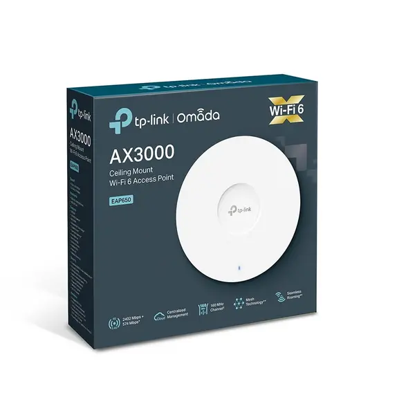 TP-LINK AX3000 EAP650 WiFi6 Ceiling Mount Access Point