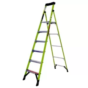 6 Tread Mighty Lite Hiviz GRP Fibreglass Step Ladder