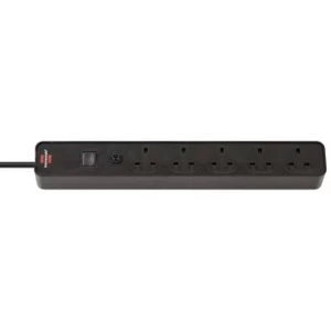 Brennenstuhl Ecolor, 5-gang extension lead (Power strip 5-gang with safety fuse button, switch and 1,5m cable - 90&deg; angle...