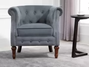 Birlea Freya Grey Velvet Fabric Chair