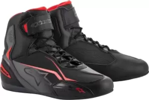 Alpinestars Faster-3 Motorcycle Shoes, black-grey-red, Size 42 43, black-grey-red, Size 42 43