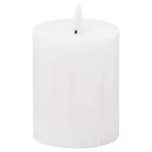 10cm x 8cm Natural Glow Textured Ribbed LED Candle