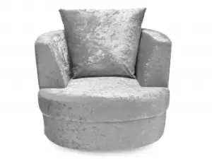 LPD Bliss Small Silver Crushed Velvet Glitz Swivel Chair