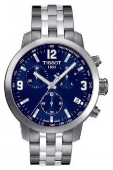Tissot Mens PRC 200 Chronograph Blue Dial Two Tone Watch