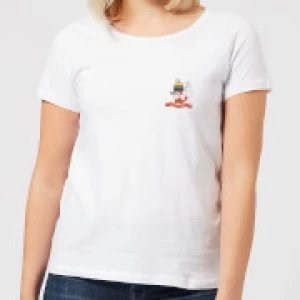 Christmas Fox Pocket Womens T-Shirt - White - 4XL
