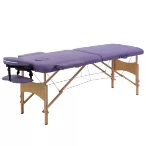 Homcom Salon Portable Folding Massage Table Bed Tattoo Therapy Couch 2 Section Purple