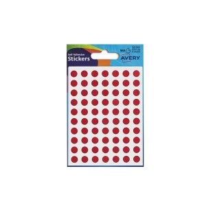 Avery 8mm Self Adhesive Dot Stickers Red 560 Labels CardsPackage