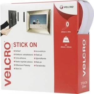 VELCRO VEL-EC60219 Hook-and-loop tape stick-on Hook and loop pad (L x W) 10000 mm x 20 mm White 10 m