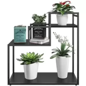 Weston Plant Stand Side Table Shelf Unit Black Oak By Novogratz