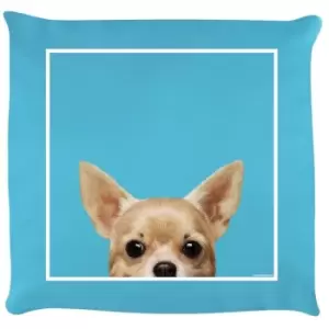 Inquisitive Creatures Chihuahua Filled Cushion (One Size) (Sky Blue) - Sky Blue