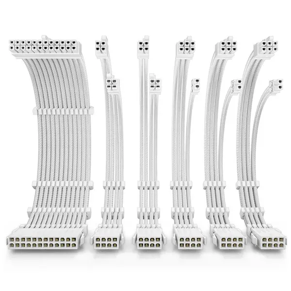 Antec Antec White PSU Extension Cable Kit - 6 Pack (1x 24 Pin 2x 4+4 Pin 3x 6+2 Pin) 0-761345-77697-4