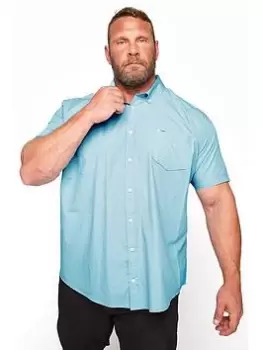 BadRhino Essential Short Sleeve Oxford Shirt - Blue Size 1Xl, Men