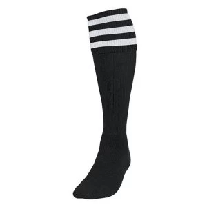Precision 3 Stripe Football Socks Black/White - UK Size 3-6