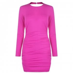 Bardot Buttoned Party Dress - Pink