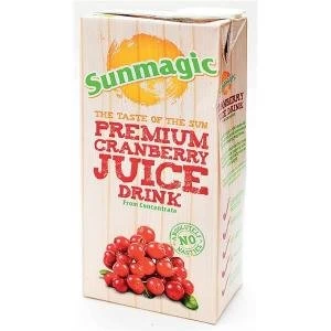 Sunmagic 1 Litre Premium Cranberry Juice Drink Pack of 12 451010