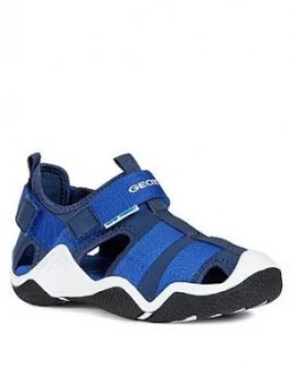 Geox Boys Wader Closed Toe Sandals - Navy/Blue, Navy/Blue, Size 1 Older