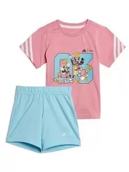 adidas Disney Toddler Girls Mickey Mouse Short & Tee Set - Light Pink, Size 2-3 Years, Women