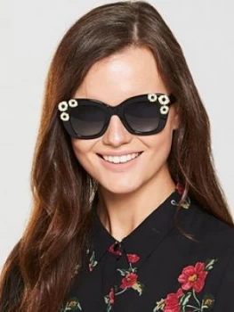 kate spade new york Kate Spade Drystle Black Flower Sunglasses Black Women