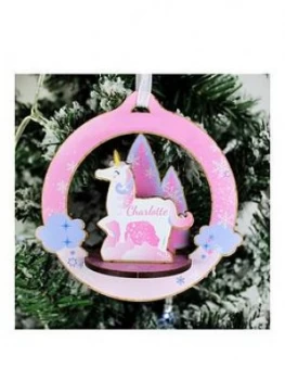 Personalised 3D Unicorn Christmas Decoration