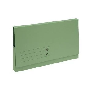 5 Star Office Foolscap Document Wallet Full Flap 285gsm Recycled Capacity 32mm Green Pack of 50