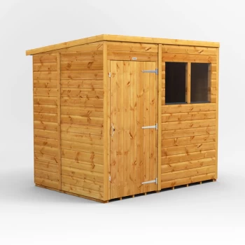 7x5 Power Pent Garden Shed - Brown