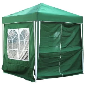 Charles Bentley 2 x 2m Pop-Up Gazebo with Side Walls - Green