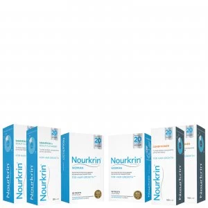 Nourkrin Woman Hair Growth Supplements 6 Month Bundle with Shampoo and Conditioner x2