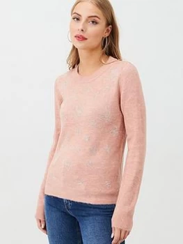 Oasis Hotfix Star Ombre Jumper - Pink, Pale Pink, Size XS, Women