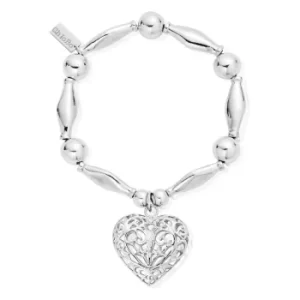 ChloBo Ladies Iconic Filigree Heart Bracelet SBCHU052