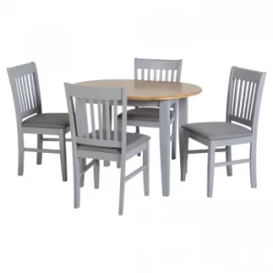 Oxford Grey Extending Dining Set with 4 Chairs