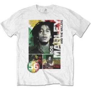 Bob Marley - 56 Hope Road Rasta Unisex Medium T-Shirt - White