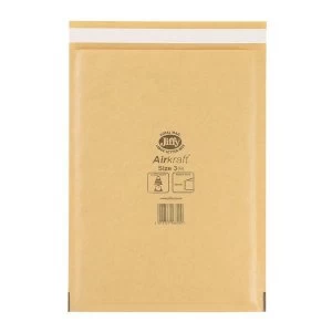 Jiffy Airkraft Size 3 Postal Bags Bubble lined Peel and Seal 220x320mm Gold 1 x Pack of 50 Bags