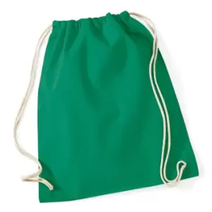 Westford Mill Cotton Gymsac Bag - 12 Litres (One Size) (Kelly Green)