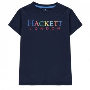 Hackett Hacket Logo T Shirt - Navy 595