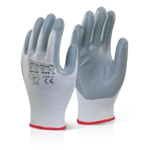 Click2000 Nitrile Foam Nylon Glove Grey 08 Ref NFNG08 Pack 100 Up to 3