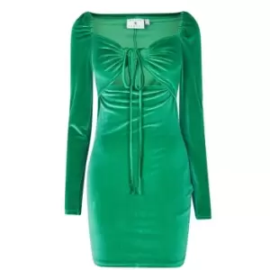 Daisy Street Velvet Dress - Green