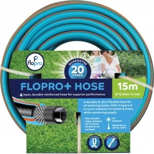 Flopro Premium Garden Hose Pipe 1/2" / 12.5mm 15m Blue