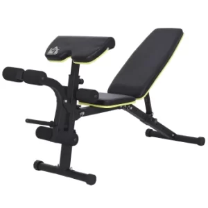 HOMCOM Adjustable Sit-Up Dumbbell Bench Multi-Functional Purpose Hyper Extension Bench With Adjustable Seat and Back Angle